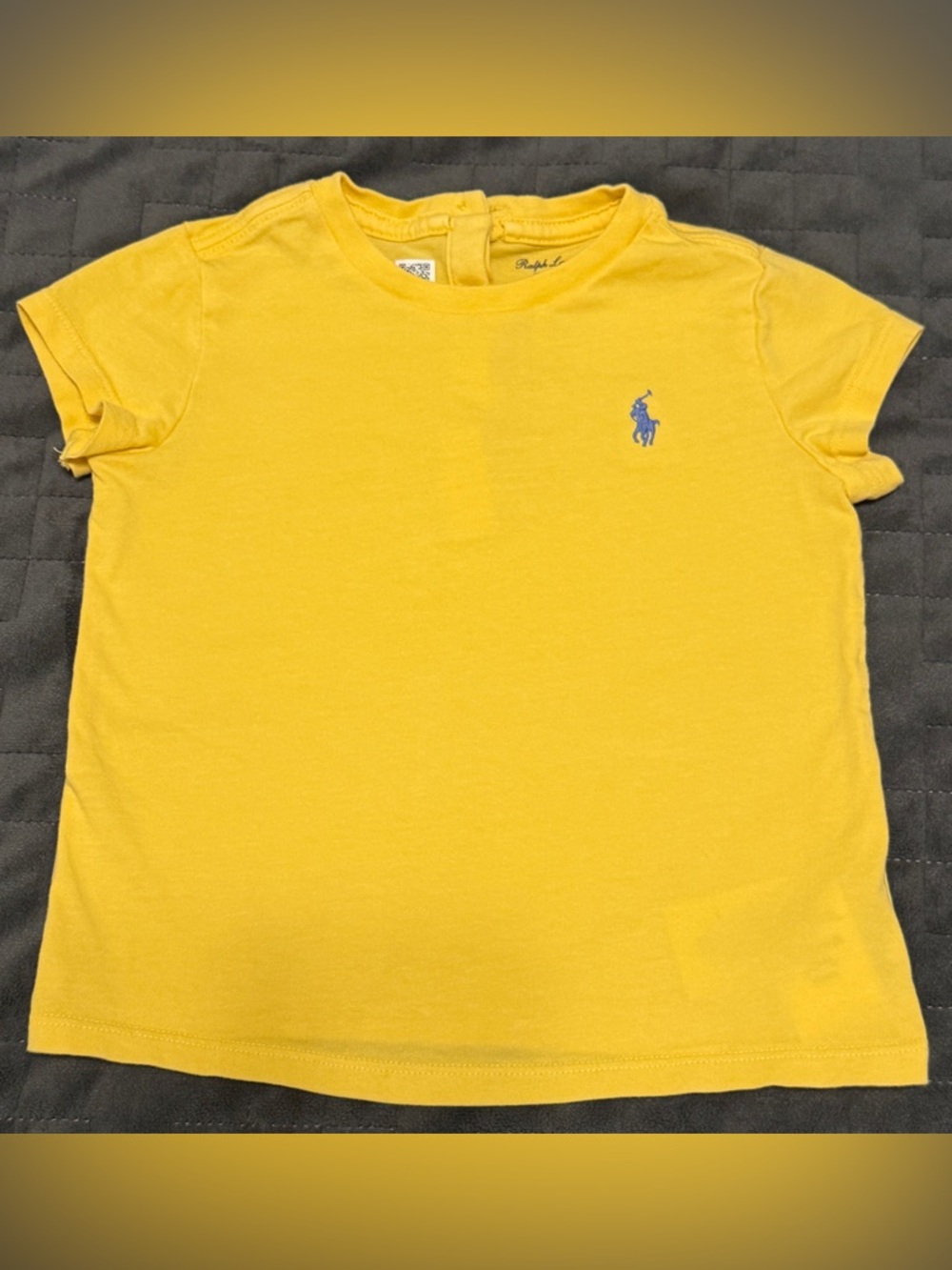 Ralph Lauren Baby/Kids Yellow Cotton Jersey Crewneck Tee Shirt Size 24 Months